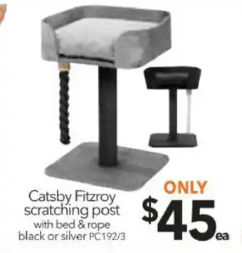 Cheap as Chips Catsby Fitzroy Scratching Post with bed & rope - PC192/3 offer