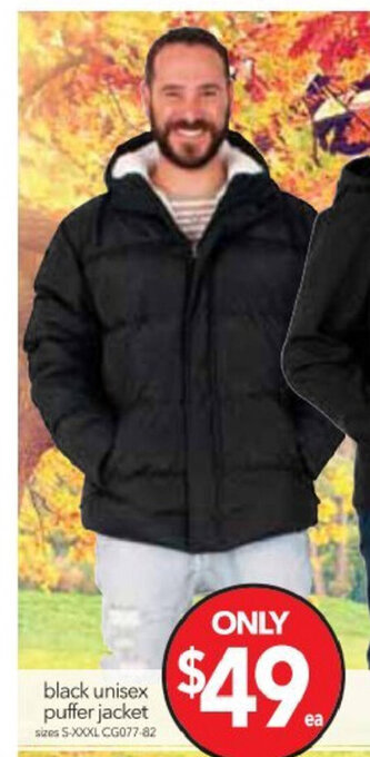 Cheap as Chips Black Unisex Puffer Jacket offer