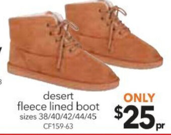 Cheap as Chips Desert Fleece Lined Boot - CF159-63 offer