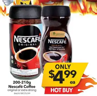 Cheap as Chips Nescafe Coffee Original or extra strong 200 - 210g offer