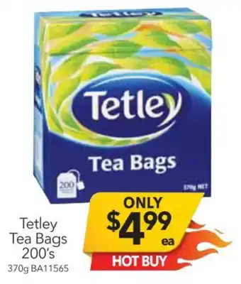 Tetley Tea Bags 200's 370g