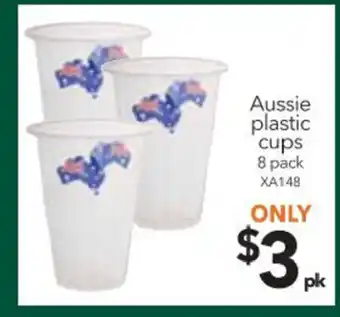 Aussie Plastic Cups 8 Pack - XA148