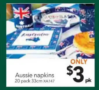 Cheap as Chips Aussie Napkins 20 Pack 33cm - XA147 offer