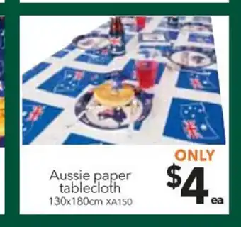 Cheap as Chips Aussie Paper Tablecloth 130x180cm - XA150 offer