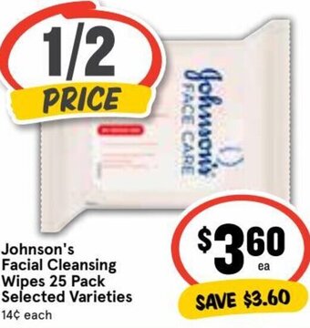 Ritchies Johnson's Facial Cleansing Wipes 25 Pack offer
