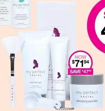 Priceline My Perfect Facial Activator Gel, Collagen saok, Elevating Powder offer