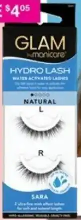 Priceline Glam By Manicare Hydro Lash Water Activated Lashes Sara offer