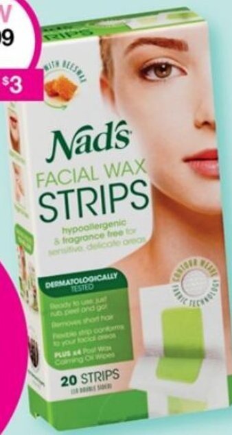 Priceline Nad's Facial Wax Strips offer