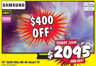 JB Hi-Fi Samsung 75" QLED HD 4K Smart TV offer