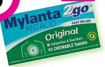 Priceline Mylanta 2Go Antacid Original 48 chewable tablets offer