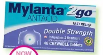 Priceline Mylanta 2Go antacid Double Strength 48 Chewable Tablets offer
