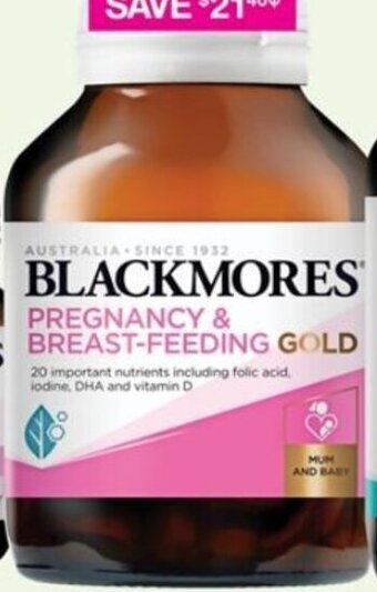 Priceline Blackmores pregnancy & breastfeeding gold offer