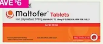 Priceline Priceline Maltofer Tablets Oral Iron 30 Tablets offer
