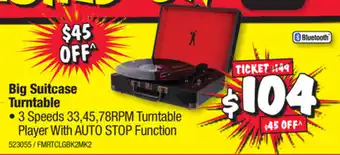 JB Hi-Fi Big Suitcase Turntable offer