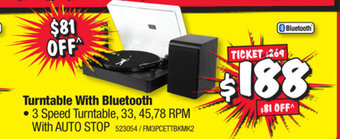 JB Hi-Fi Turntable With Bluetooth offer