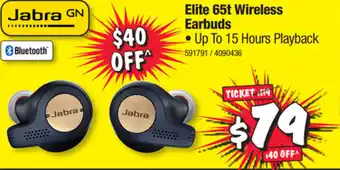 JB Hi-Fi Jabra Elite 65t Wireless Earbuds offer