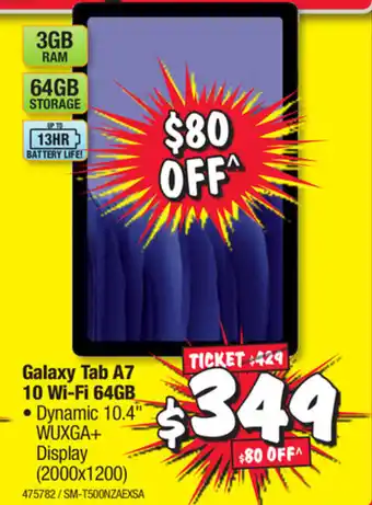 JB Hi-Fi Samsung Galaxy Tab A7 10 Wi-Fi 64GB offer