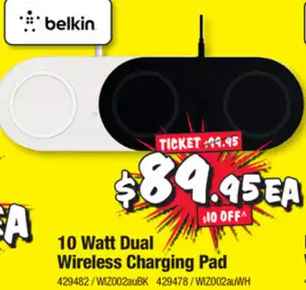 JB Hi-Fi Belkin 10 Watt Dual Wireless Charging Pad offer