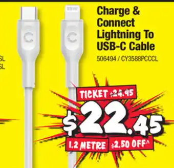 JB Hi-Fi Charge & Connect Lightning To USB-C Cable offer