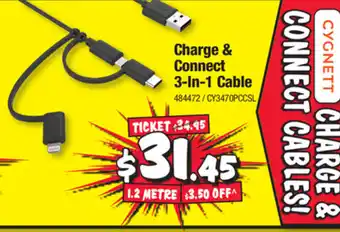 JB Hi-Fi Charge & Connect 3-In-1 Cable offer