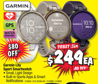 JB Hi-Fi Garmin Lily Sport Smartwatch offer