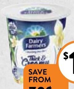 Foodworks Dairy Farmers Thick & Creamy Yoghurt 150g offer