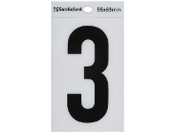 Officeworks Sandleford 3 Self-adhesive Numeral White 85mm offer