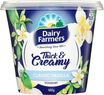IGA Dairy Farmers Thick & Creamy Yoghurt 600g Selected Varieties offer