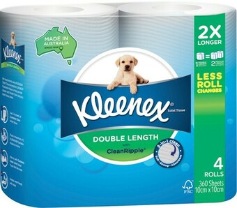 IGA Kleenex Double Length Toilet Tissue 4 Pack offer