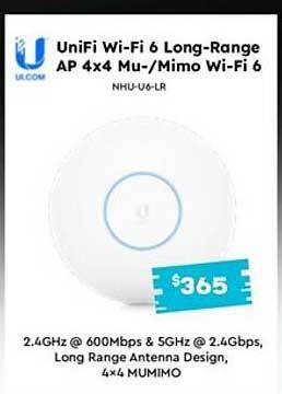 Leader Computers Unifi wi-fi 6 long-range ap 4x4 mu- mimo wi-fi 6 offer