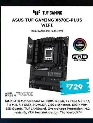 Leader Computers Tuf gaming asus tuf gaming x670e-plus wifi offer