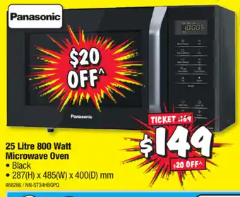 JB Hi-Fi Panasonic - 25 Litre 800 Watt Microwave Oven - 466266/NN-ST34HBQPQ offer
