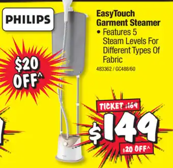 JB Hi-Fi Philips - Easytouch Garment Steamer - 483362/GC488/60 offer