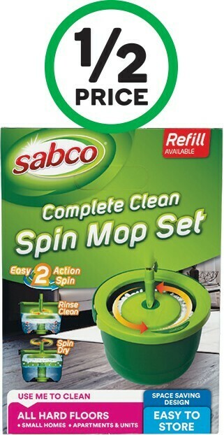 Woolworths Sabco Complete Clean Spin Mop Set offer