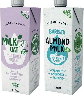 Woolworths Inside Out Milkish Oat or Almond or Barista Almond Long Life Milk 1 Litre offer