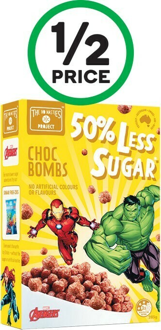 Woolworths The No Nasties Project 50% Less Sugar Cereal Range 285g offer