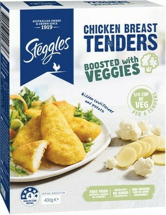 Woolworths Steggles Hidden Veg Nuggets or Tenders 400g offer