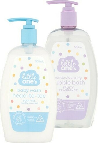 Woolworths Little One’s Baby Head-to-Toe Wash or Baby Bubble Bath 500ml offer