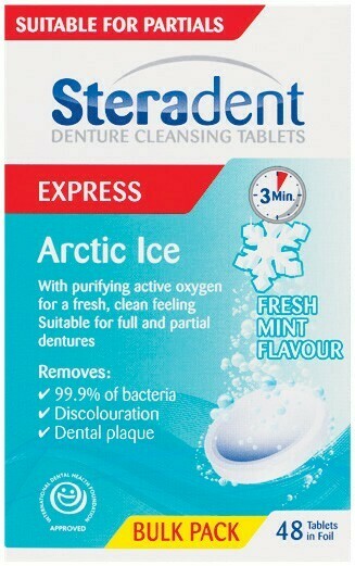 Woolworths Steradent Arctic Ice Tablets Denture Care Pk 48 offer