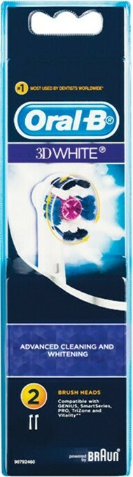 Woolworths Oral-B 3D White Electric Toothbrush Replacement Heads Pk 2 offer