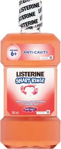 Woolworths Listerine Smart Rinse Mouthwash For Kids Berry 500ml offer