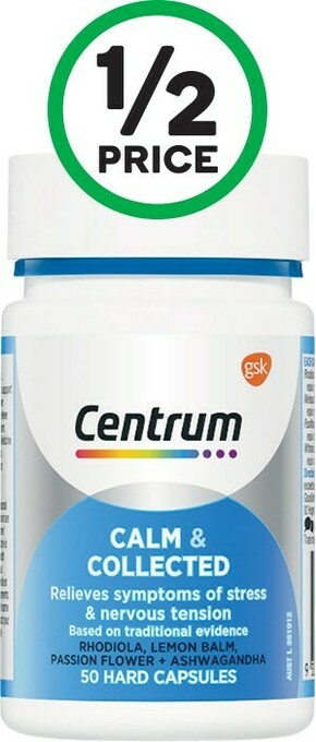 Woolworths Centrum Calm & Collected Hard Capsules Pk 50* offer
