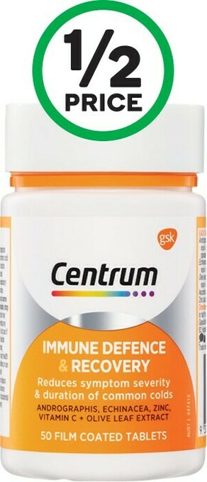Woolworths Centrum Immune Defence & Recovery Tablets Pk 50* offer
