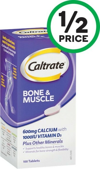 Caltrate 1000IU Bone & Muscle Health or 50+ Tablets Pk 100*