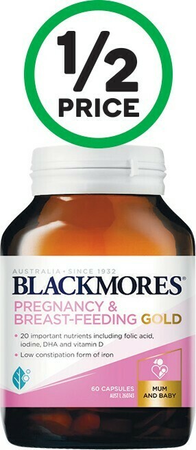 Woolworths Blackmores Pregnancy & Breastfeeding Gold Capsules Pk 60* offer