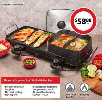 Coles Thomson Scenium 2 in 1 Grill with Hot Pot 1200W-1400W offer