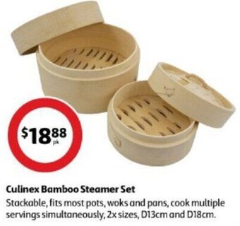 Culinex Bamboo Steamer Set