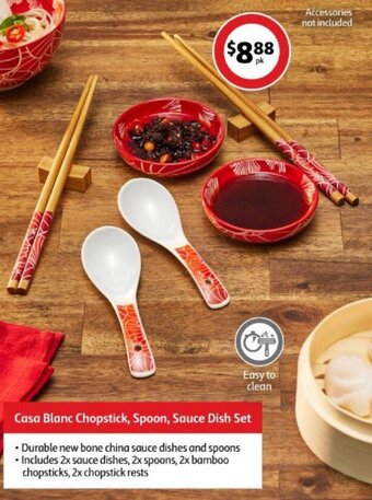 Coles Casa Blanc Chopstick, Spoon, Sauce Dish Set offer