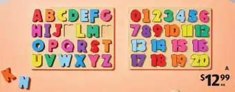 ALDI Wooden Counting or Alphabet Puzzles offer