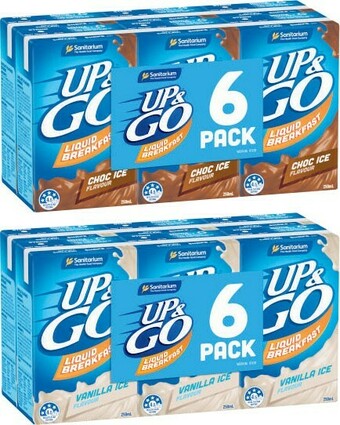 Coles Sanitarium Up&Go Liquid Breakfast 6x250mL offer